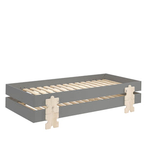 Vipack Modulo stapelbaar bed - 2 stuks - grijs - puzzel