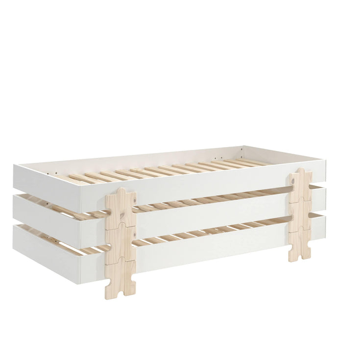 Vipack Modulo stapelbaar bed - 3 stuks - wit - puzzel