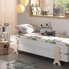 Afbeelding in Gallery-weergave laden, Vipack Modulo stapelbaar bed - 2 stuks - wit - smiley