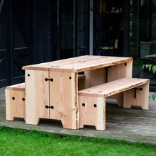 Afbeelding in Gallery-weergave laden, Forestry Tafel stoere houten tuintafel voor 12 personen met banken