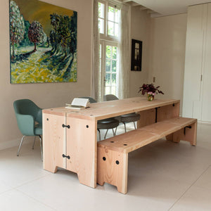 Forestry Refined Tafel unieke houten familietafel voor 6 personen