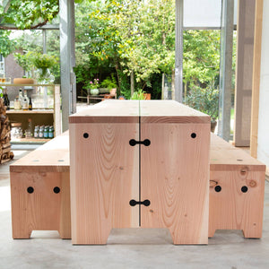 Forestry Refined Tafel unieke houten tafel voor 12 personen met banken