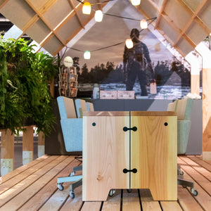 Forestry Refined Tafel unieke houten vergadertafel voor 6 personen