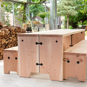 Forestry Refined Tafel unieke houten buitentafel voor 8 personen