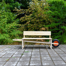 Afbeelding in Gallery-weergave laden, Mobiele Wheelbench tuinbank in duurzaam Accoya hout