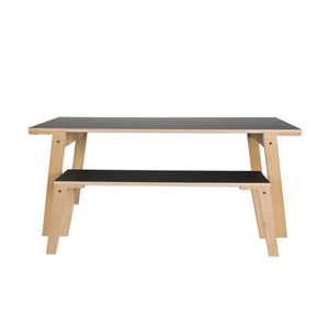 rform Flat Table + Bench Large inkt zwart